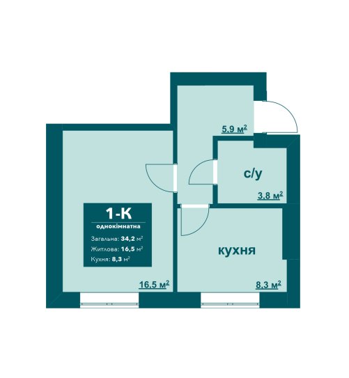 1-к квартира 1-K